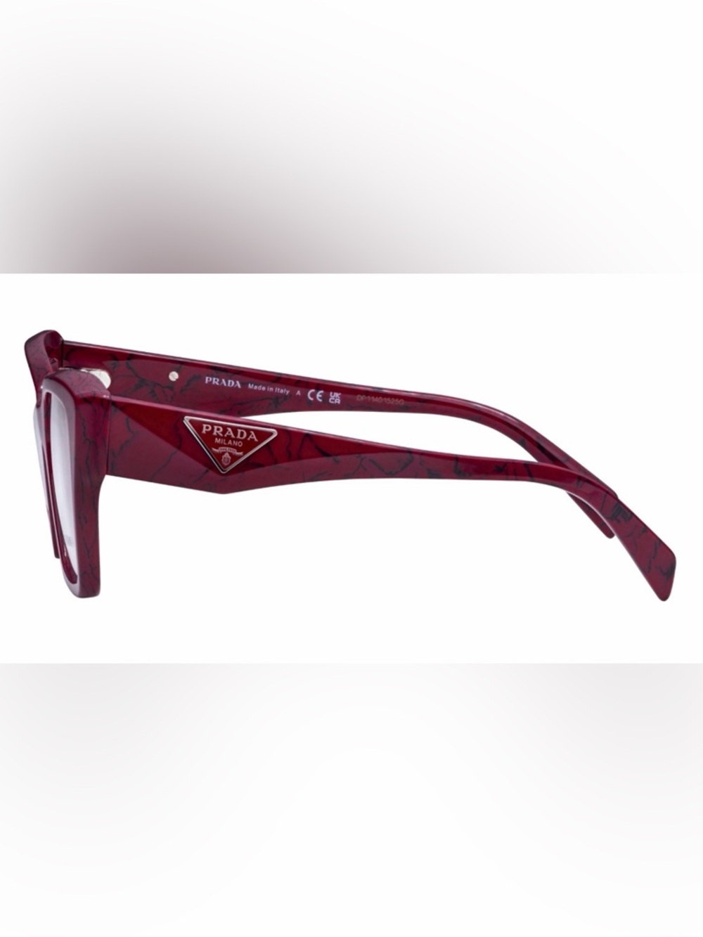🆕 PRADA PRO9ZV Etruscan Marble Red Cat Eye Eyeglasses Frames - Picture 4 of 4